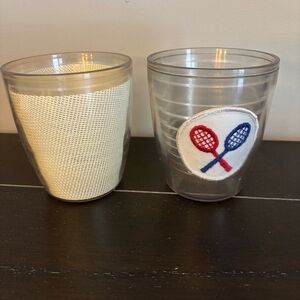 Vintage 12oz Tervis Tumblers Tennis Racket and Tennis Net, Set‎ of 2